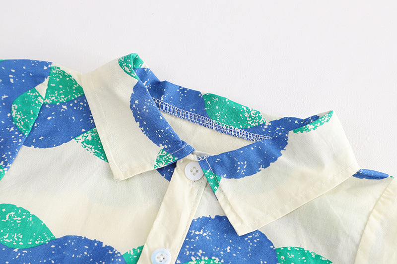 Boys Printed Pure Cotton Shirt with Shorts