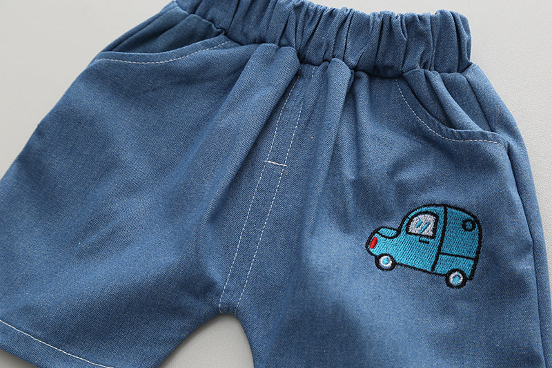 Boys Printed Pure Cotton T-shirt with Shorts