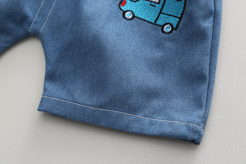 Boys Printed Pure Cotton T-shirt with Shorts