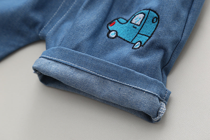 Boys Printed Pure Cotton T-shirt with Shorts