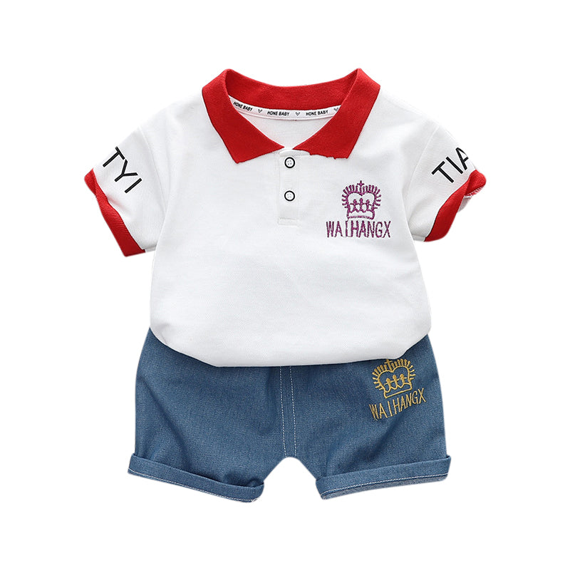 Boys Printed Pure Cotton T-shirt with Shorts