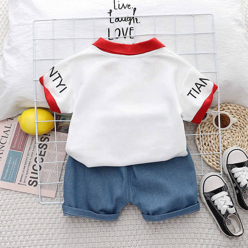 Boys Printed Pure Cotton T-shirt with Shorts