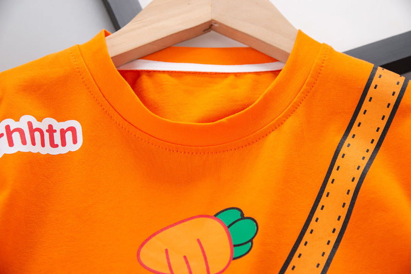 Boys Printed Pure Cotton T-shirt With Shorts