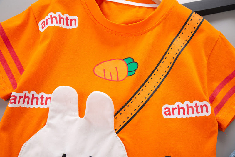 Boys Printed Pure Cotton T-shirt With Shorts