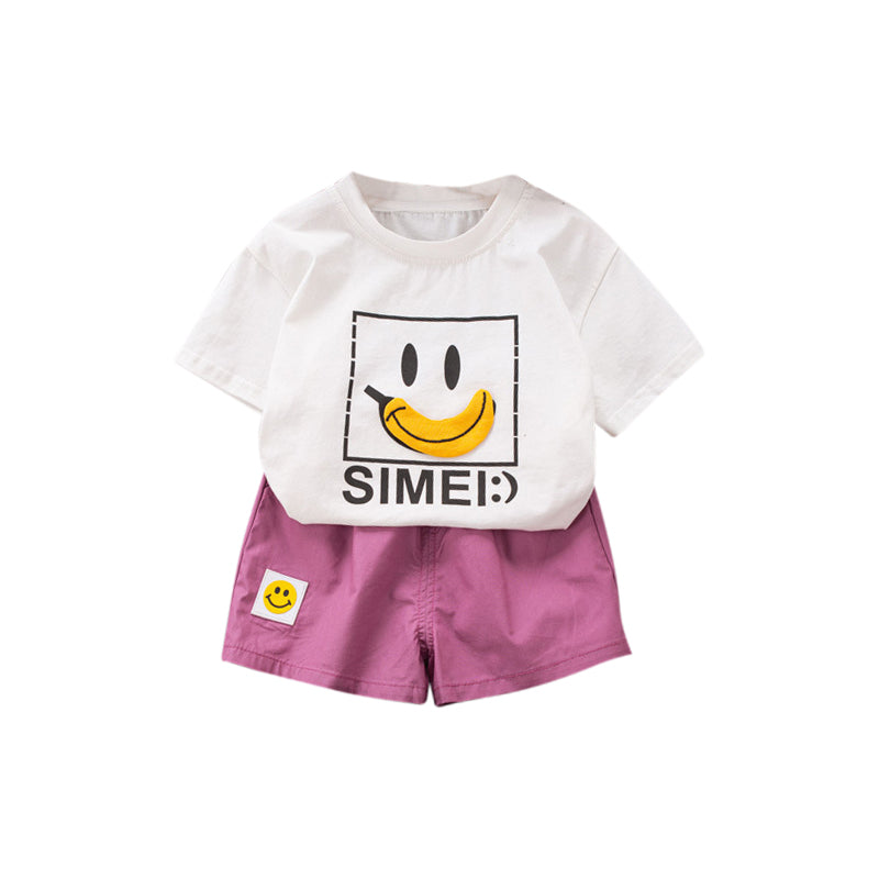 Boys Printed Pure Cotton Top With Shorts