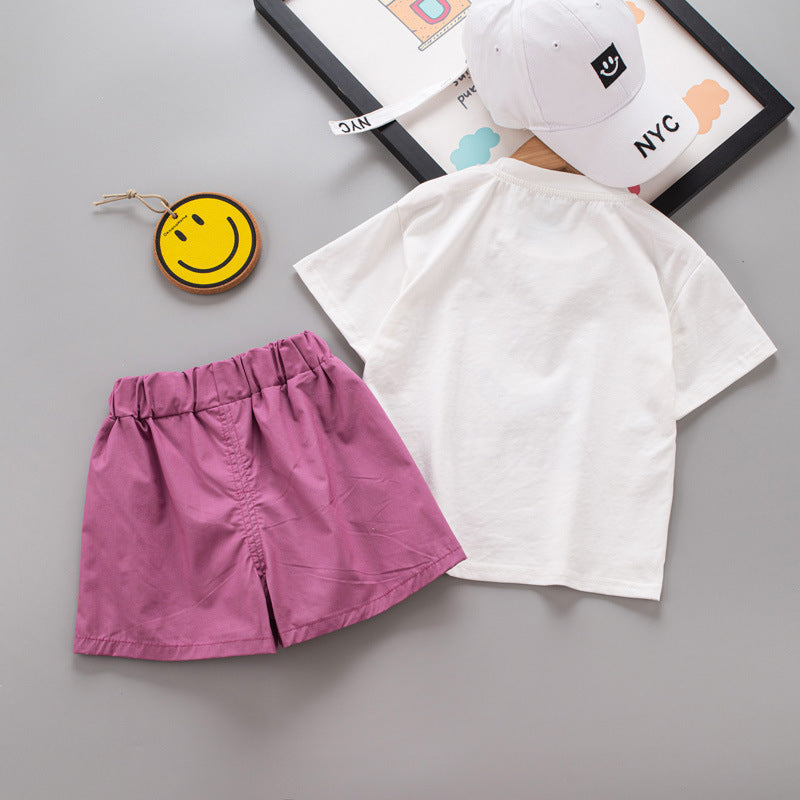 Boys Printed Pure Cotton Top With Shorts