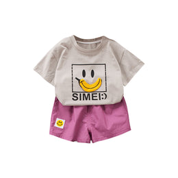 Boys Printed Pure Cotton T-shirt With Shorts