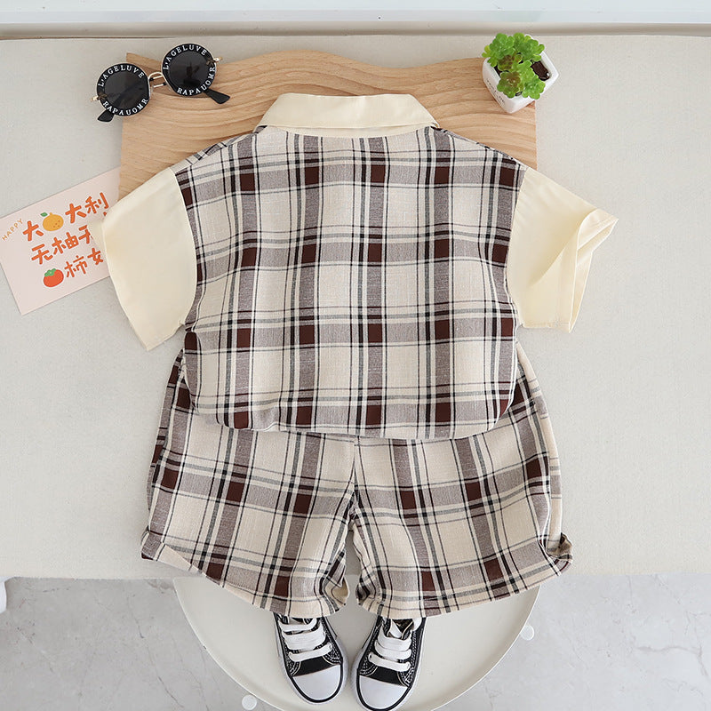 Boys Checked T-shirt With Short