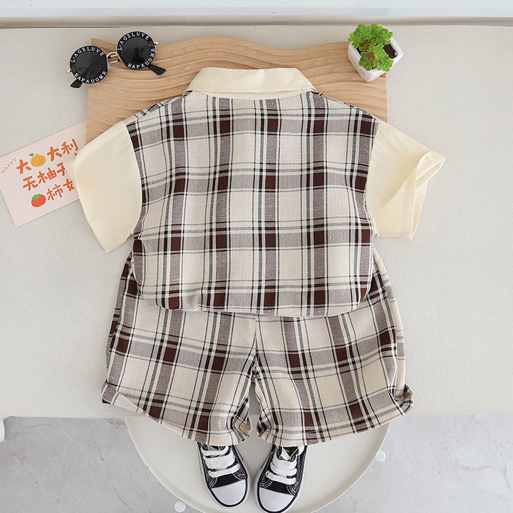 Boys Checked T-shirt With Short