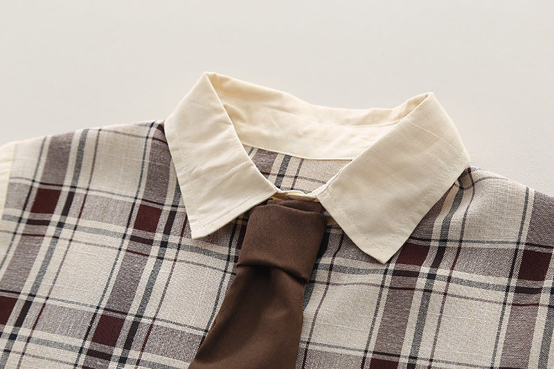 Boys Checked T-shirt With Short