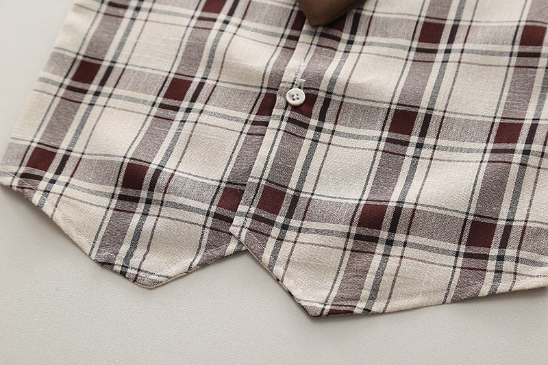 Boys Checked T-shirt With Short