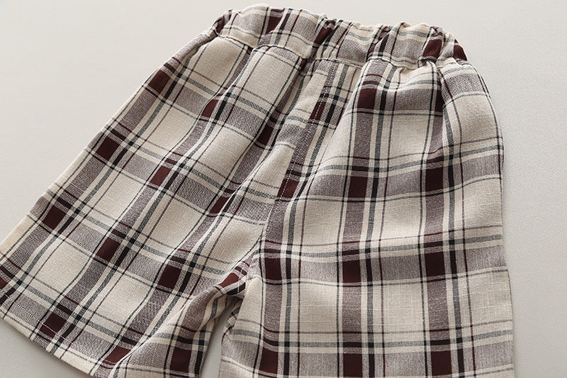 Boys Checked T-shirt With Short