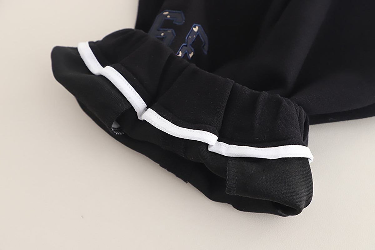 Boys Printed Polo Collar Sweatshirt With Jogger