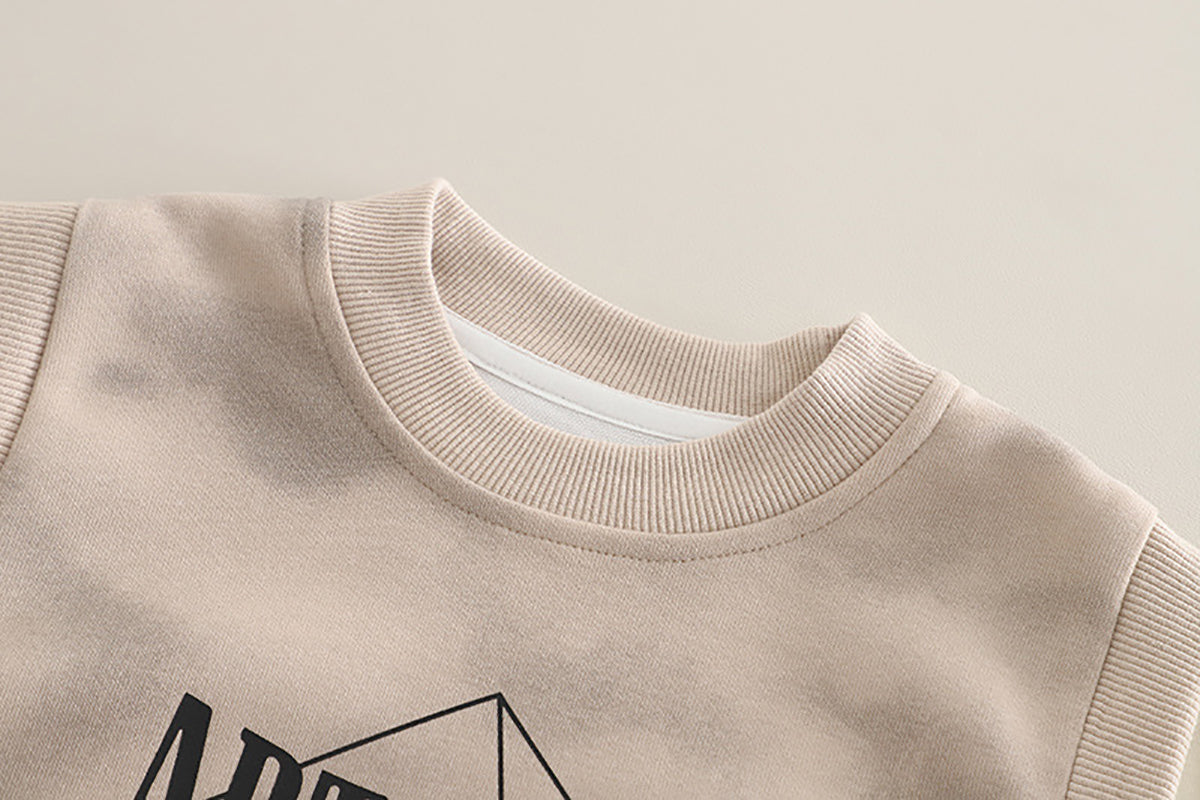 Kids Printed Round Neck Sweatshirt With Trouser