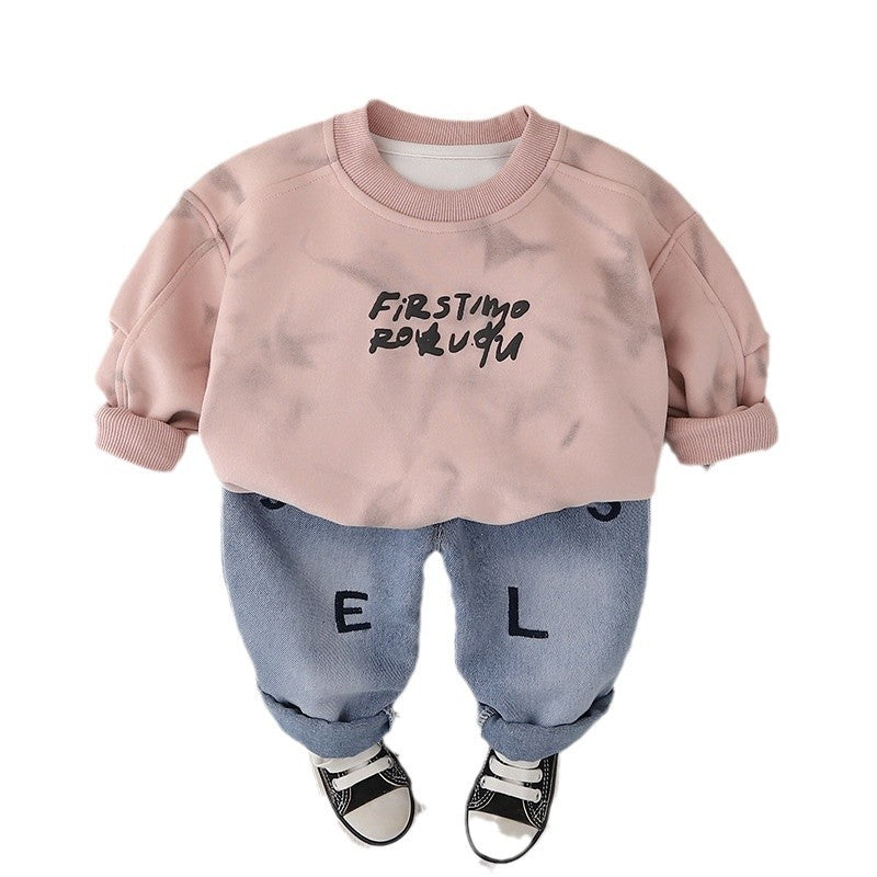 Kids Printed Sweatshirt With Trousers
