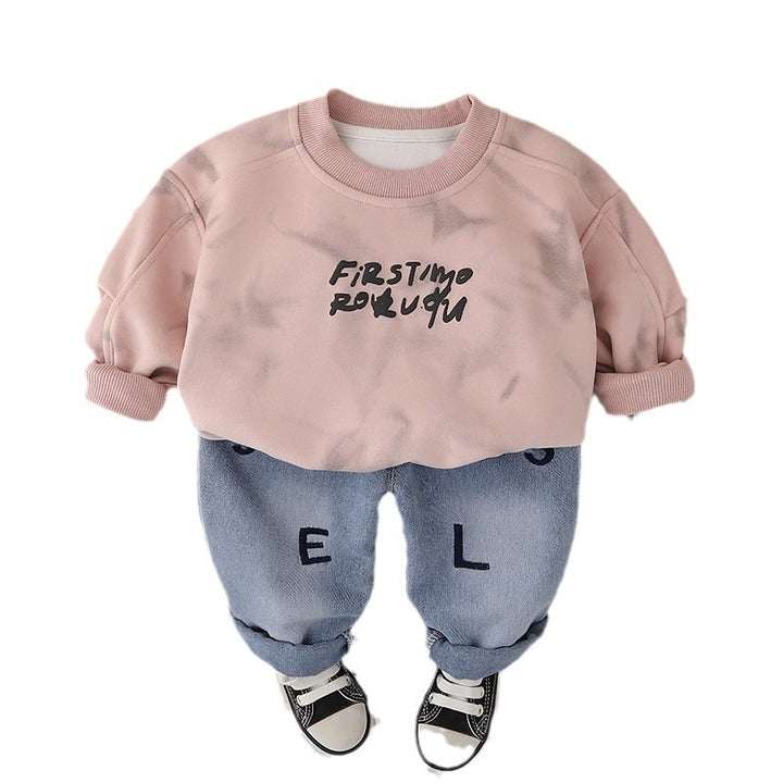 Kids Printed Sweatshirt With Trousers