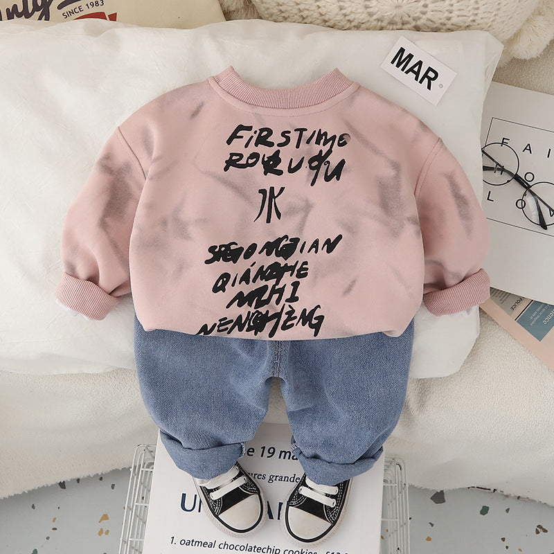 Kids Printed Sweatshirt With Trousers