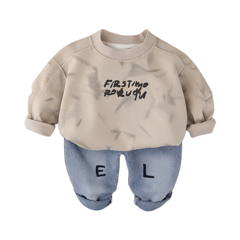 Kids Printed Sweatshirt With Trousers