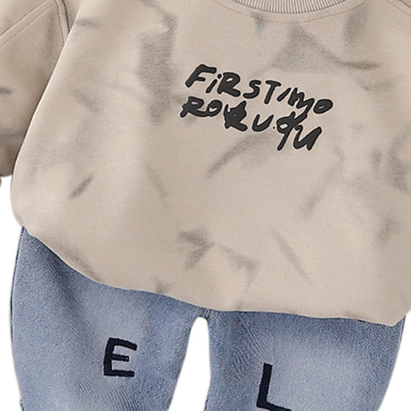 Kids Printed Sweatshirt With Trousers