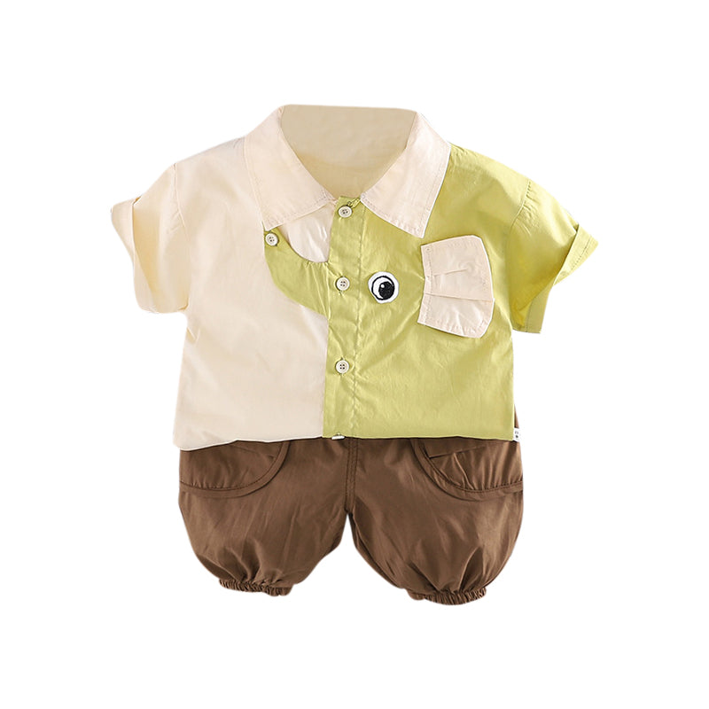 Boys Colourblocked T-shirt with Shorts