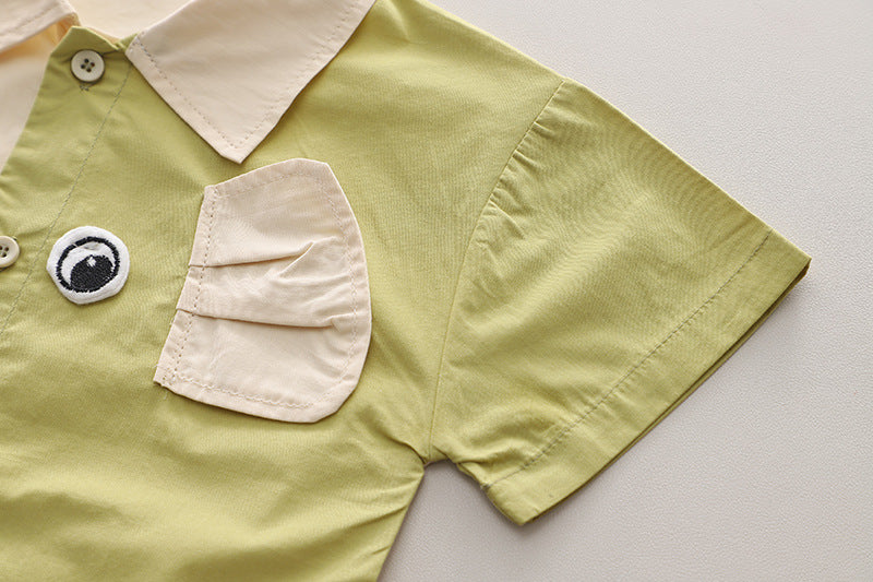 Boys Colourblocked T-shirt with Shorts