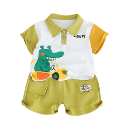 Boys Printed T-shirt with Shorts