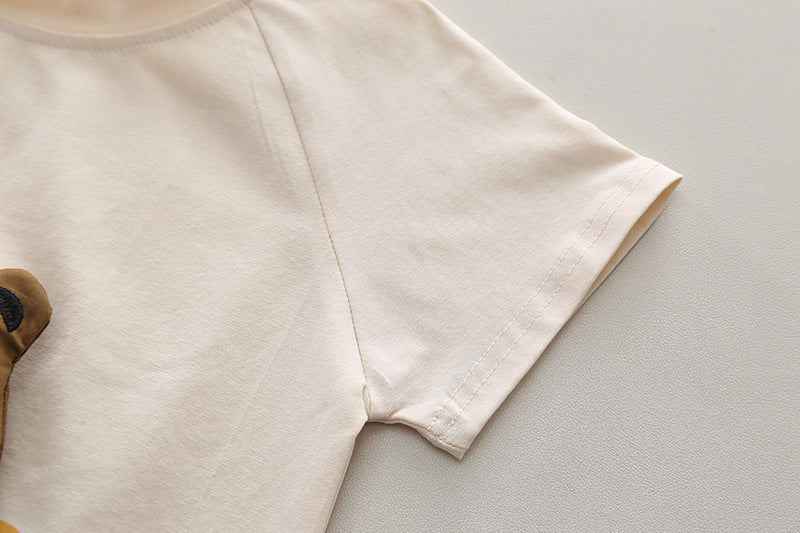 Boys Printed Round Neck T-shirt with Shorts