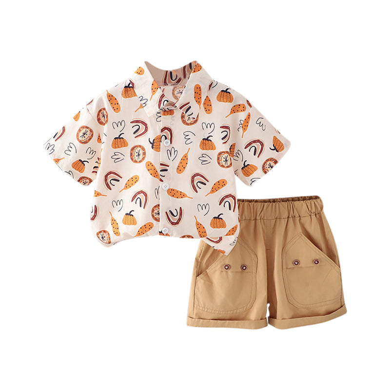 Boys Printed Shirt with Shorts