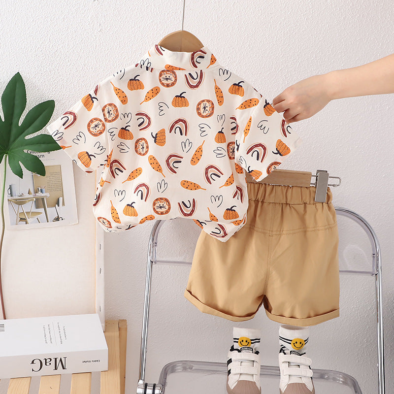 Boys Printed Shirt with Shorts