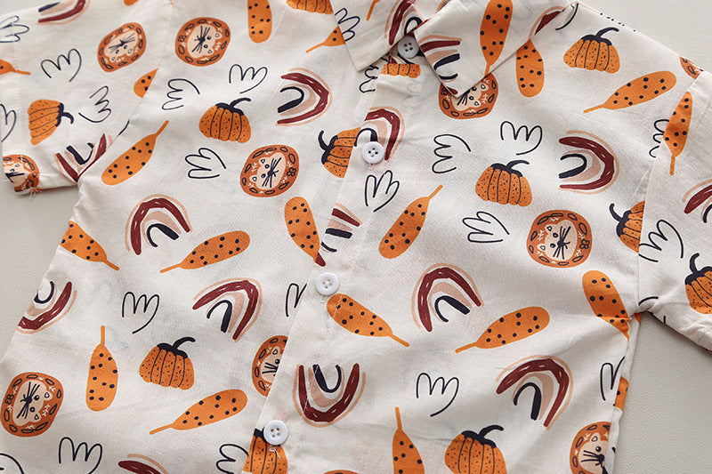 Boys Printed Shirt with Shorts