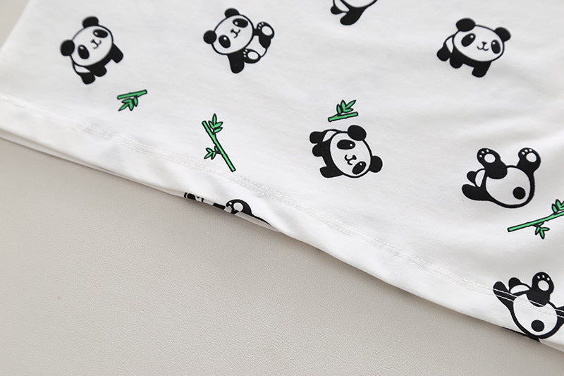 Boys Green Graphic Printed Mandarin Collar T-shirt with Shorts