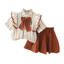 Girls Printed Pure Cotton Top with Skirt