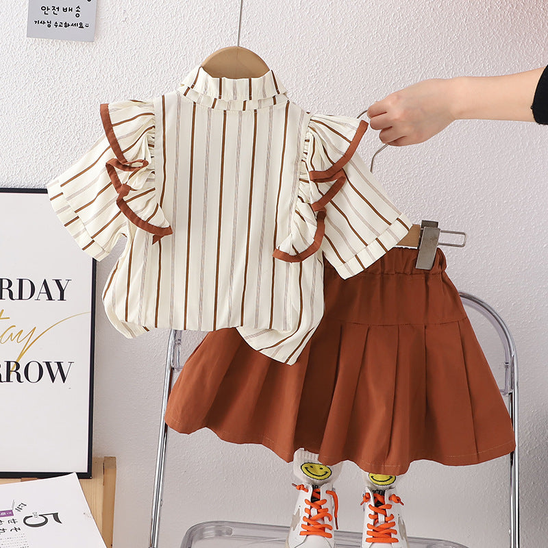 Girls Printed Pure Cotton Top with Skirt