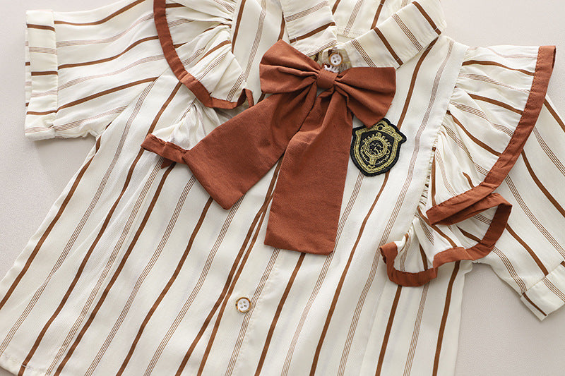 Girls Printed Pure Cotton Top with Skirt