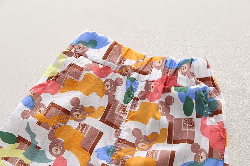 Boys Printed Pure Cotton Shirt with Shorts