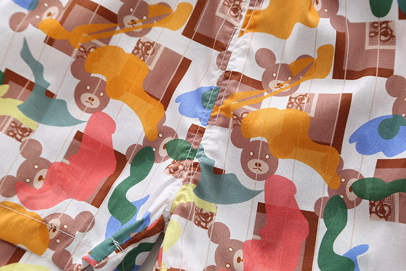 Boys Printed Pure Cotton Shirt with Shorts