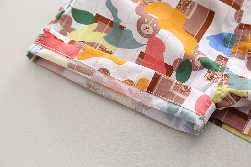 Boys Printed Pure Cotton Shirt with Shorts