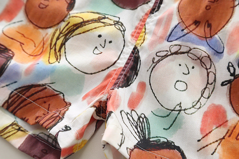 Boys Printed Pure Cotton Shirt with Shorts