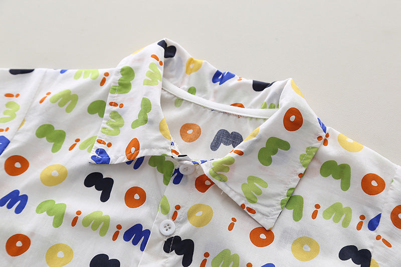Boys Printed Pure Cotton Shirt with Shorts