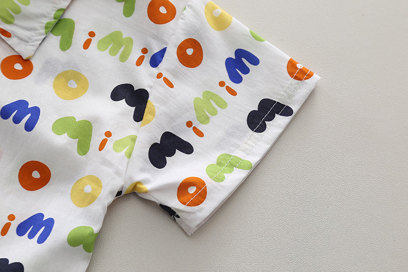 Boys Printed Pure Cotton Shirt with Shorts