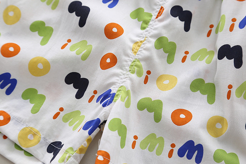 Boys Printed Pure Cotton Shirt with Shorts