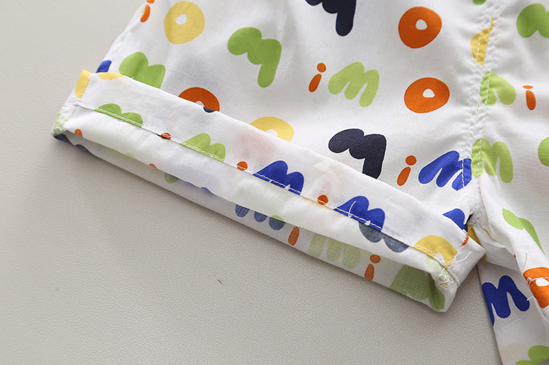 Boys Printed Pure Cotton Shirt with Shorts
