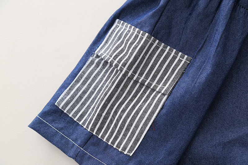 Boys Striped Short Sleeves Shirt with Shorts