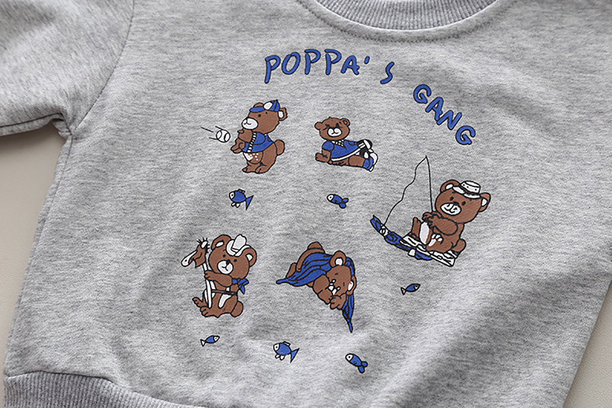 Boys Printed Round Neck Long Sleeves Sweatshirt With Jogger