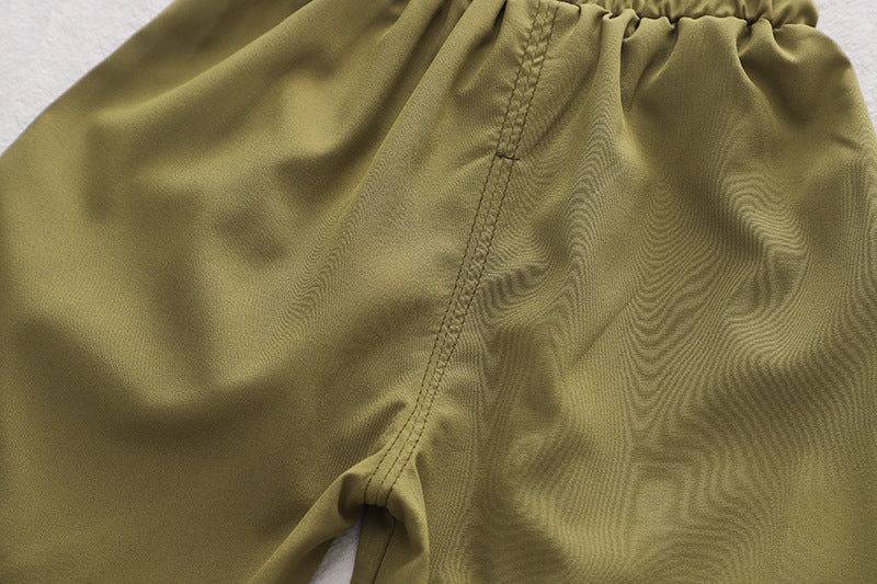 Boys Striped Spread Collar Shirt with Shorts