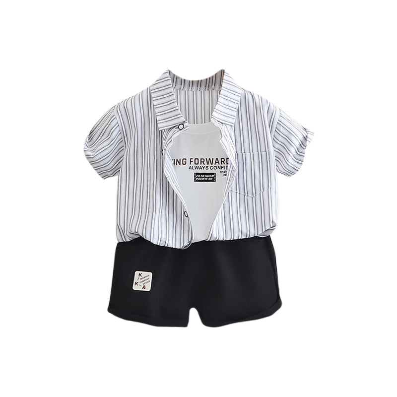 Boys Printed Pure Cotton Shirt with Shorts