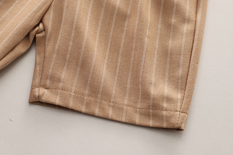 Boys Striped Pure Cotton T-shirt with Shorts