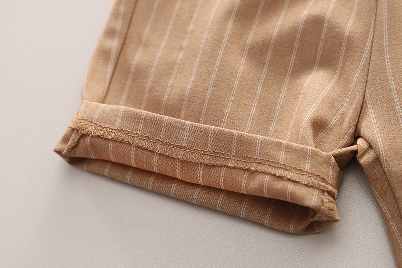 Boys Striped Pure Cotton T-shirt with Shorts