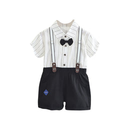 Boys Striped Pure Cotton Shirt with Shorts