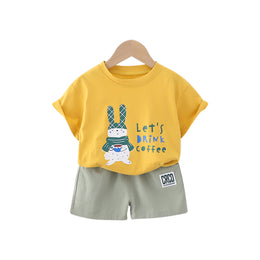 Infant Boys Printed Pure Cotton T-shirt With Shorts